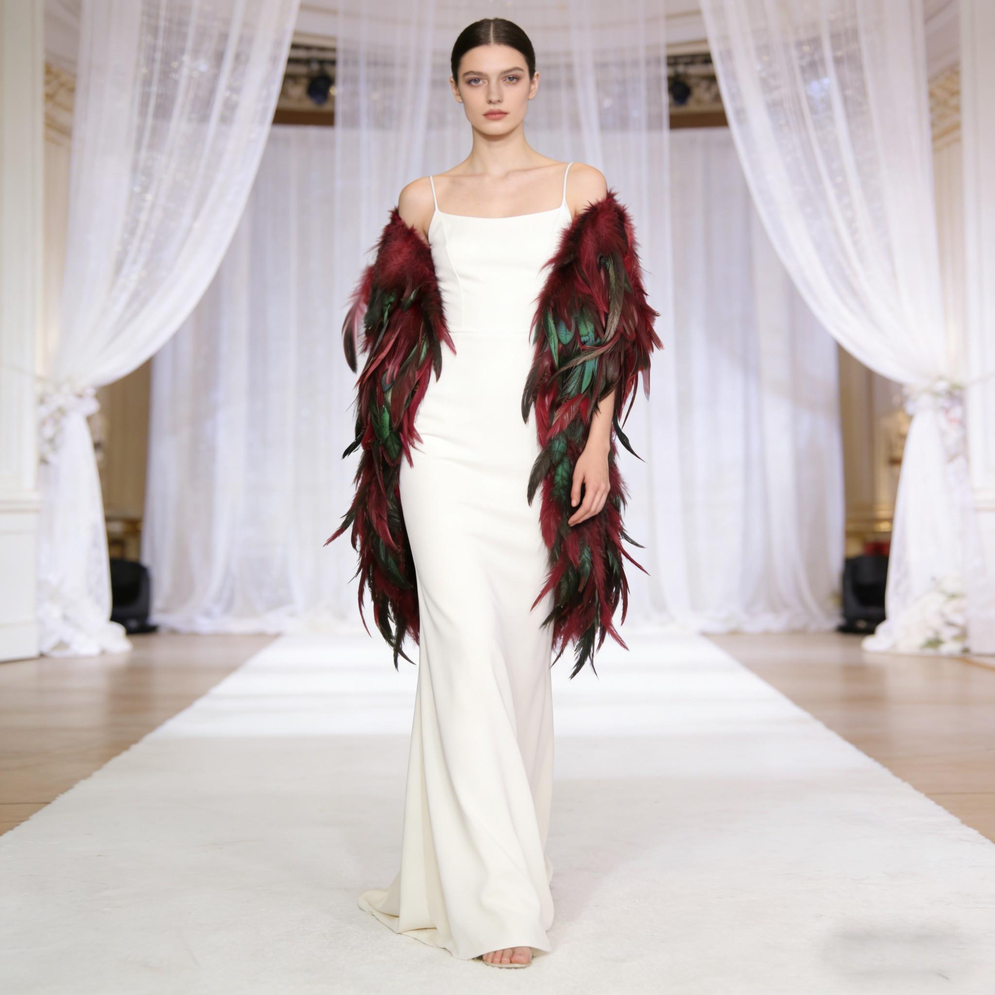 1.05m Colorful Artificial Rooster Tail Feathers for Wedding Stage Decoration DIY Handmade Skirt Edge Clothing Accessories