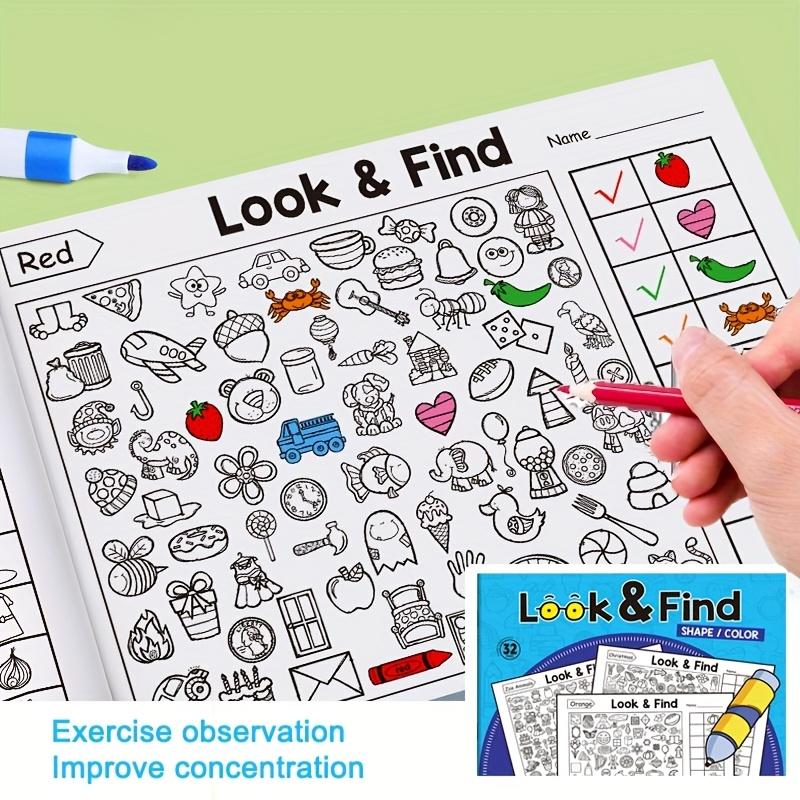 Children'S Interactive Find And Find Coloring Book - Find Games, Hidden Object Pictures And Matching Exercises, Improves Concentration And Fine Motor Skills, Christmas Gift, Paper Material, No Batteries Required, Educational Playtime, Fun Design.
