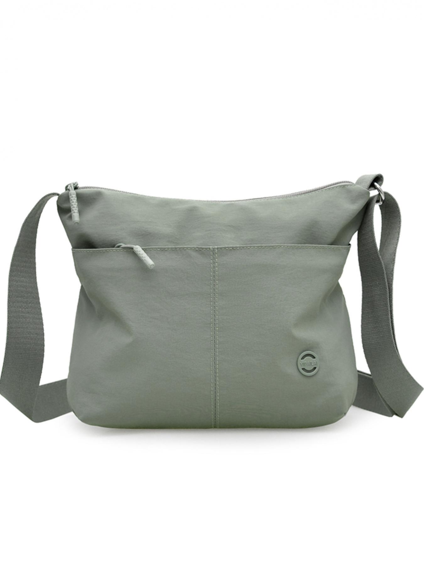 Casual Lightweight Mid-Age Mom Bag, Handbag Shoulder Purse, Multi-Layer Shoulder Bag, Solid Color Zipper Closure Crossbody Bag, Crossbody Messenger Bag, Stylish Daily Use Accessory