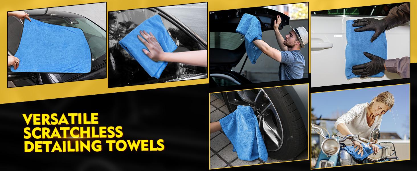 Car Drying Towels, 2 Pack Professional Microfiber Towels for Cars, Scratch-Free, Highly Absorbent Drying Towel for Cars, SUVs, RVs, Trucks, and Boats, 31 x 24 inch, Blue