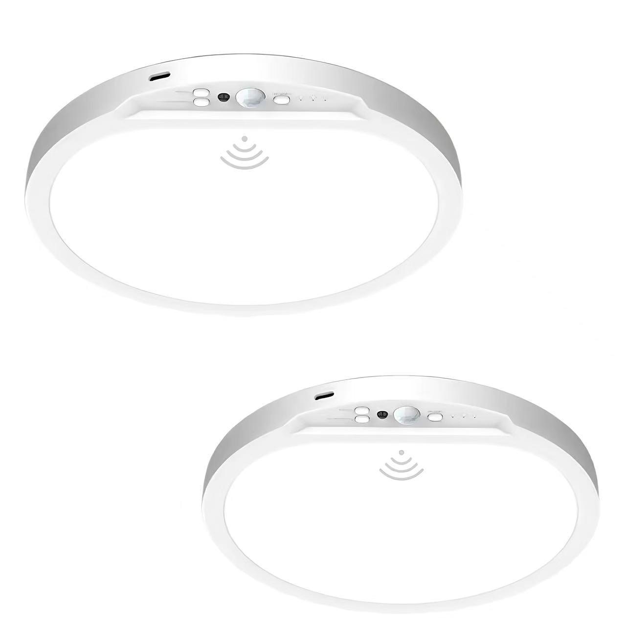 Magnetic rechargeable motion sensor ceiling light with remote control, 8000mAh, three level brightness adjustment, Lighting modes adjustable, no wiring required, battery powered, USB charging, suitable for wardrobes, showers, stairs, sheds, corridor