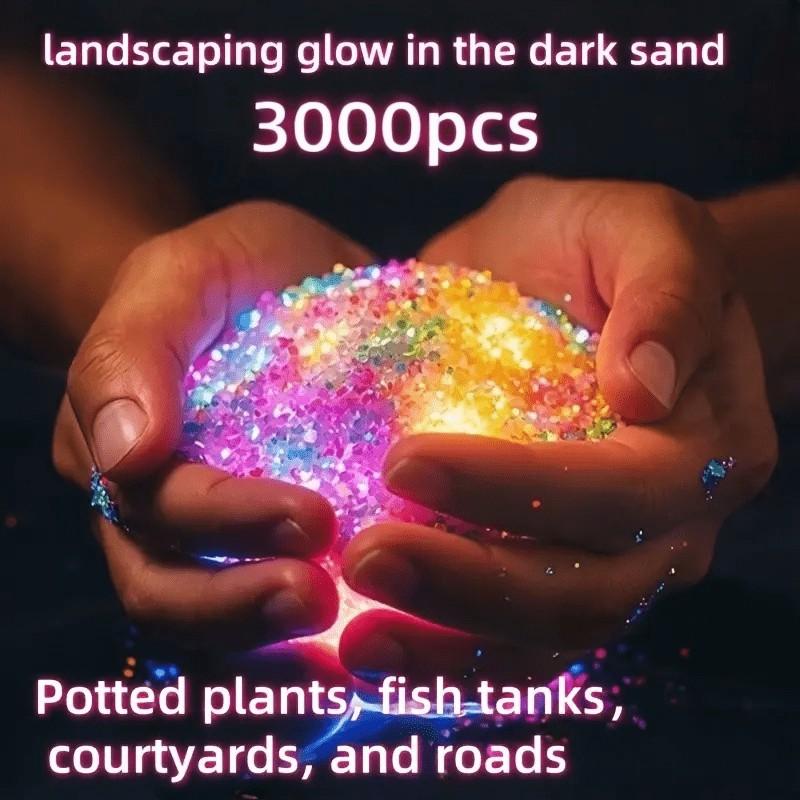 3000 Pieces Glow-In-The-Dark Sand Bag, Garden Wedding Party Festival Aquarium Decor, Outdoor Landscape Pottery Mini Multicolor Reusable Gardening Accessories