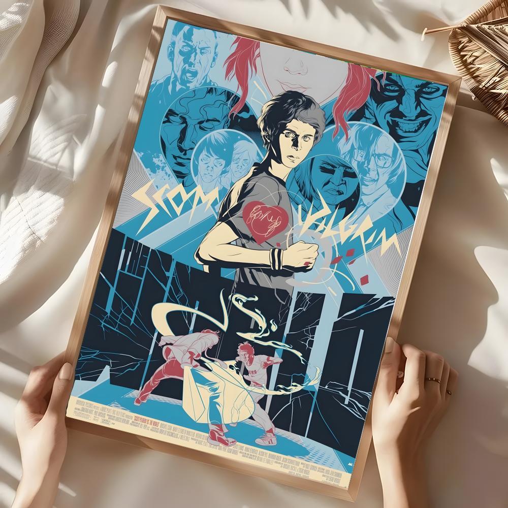 S-Scott P-Pilgrim vs. the World Poster Illustrations Wall art print art suitable for living room bedroom bar parlor home decoration gift  Custom Photo Poster  Personalized Wall Art