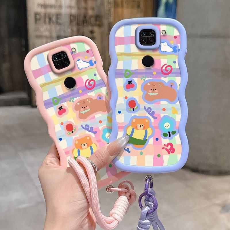 1 Piece Cute Party Suitable For Redmi Note 9 Flexible Anti-Scratch And Lanyard Note 9 Edition Phone Case Cover Ideal For Meeting