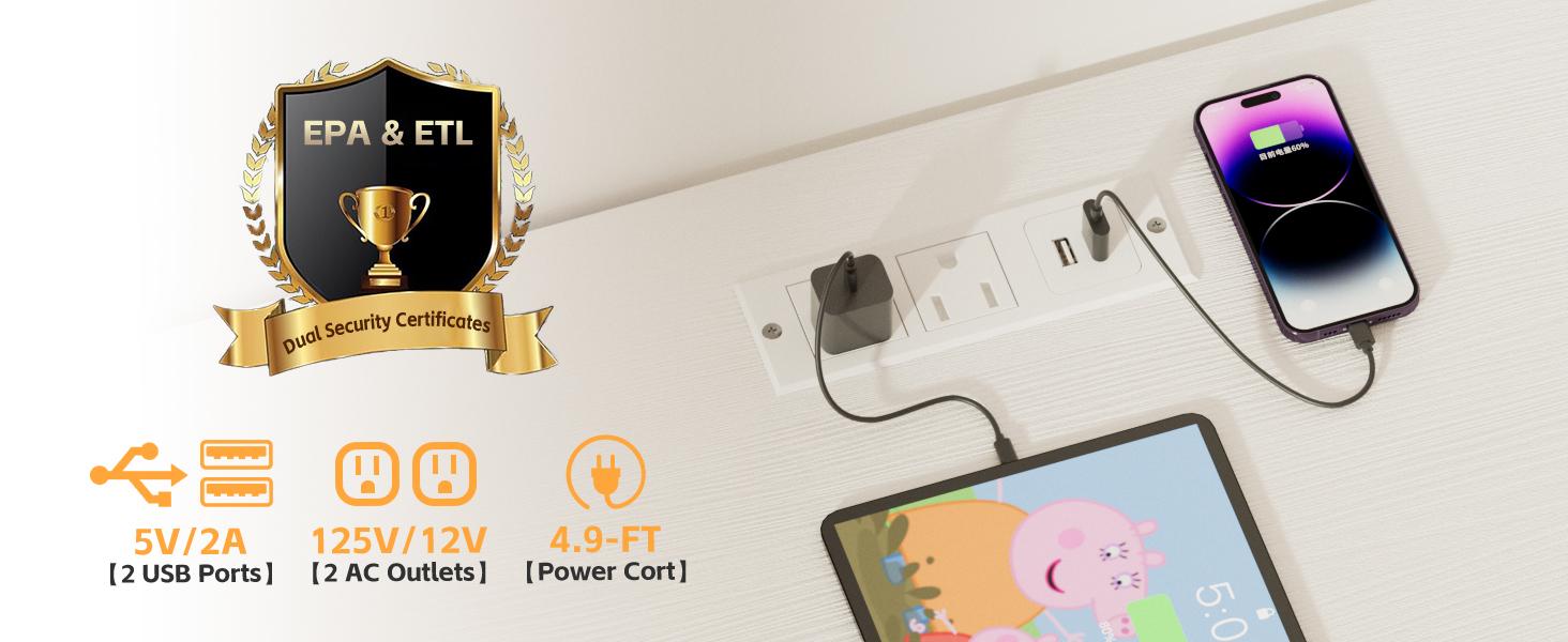 10-Drawer Dresser with Charging Station & LED Lights – Fabric Storage Organizer with Faux Leather Front, TV Stand for 55" TV, USB Ports, Side Pockets & Hooks, for Bedroom, Closet, Entryway, 47.2" W