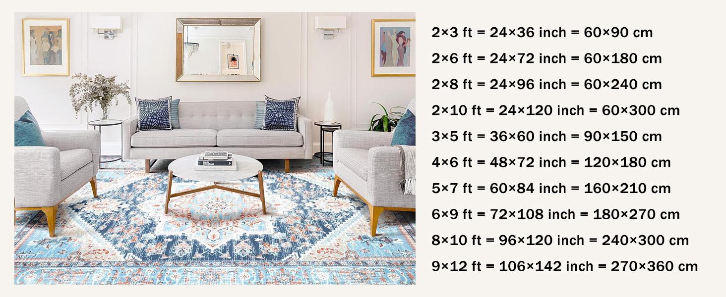 BESTSWEETIE Machine Washable Area Rugs for Living Room Floor Carpet Doormat Vintage Runner Rug for Bedroom Indoor Dinning Room Nursery Large Area Rug Outdoorfun