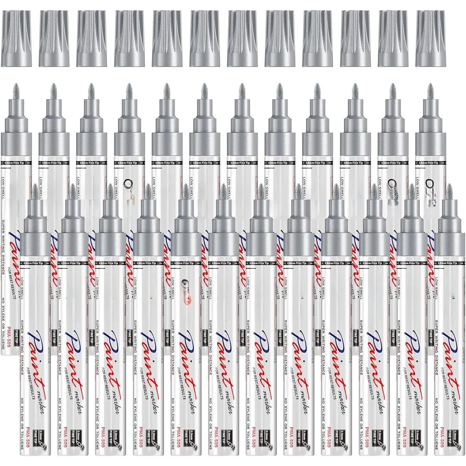 Oil Based  Markers, 24 Fine Tip Permanent  Pens | 0.9mm Fine Nib, , Quick Dry, Fade Resistant, Oil Marker Pen for Metal, Rubber, Rock, Glass, , Plastic, Canvas