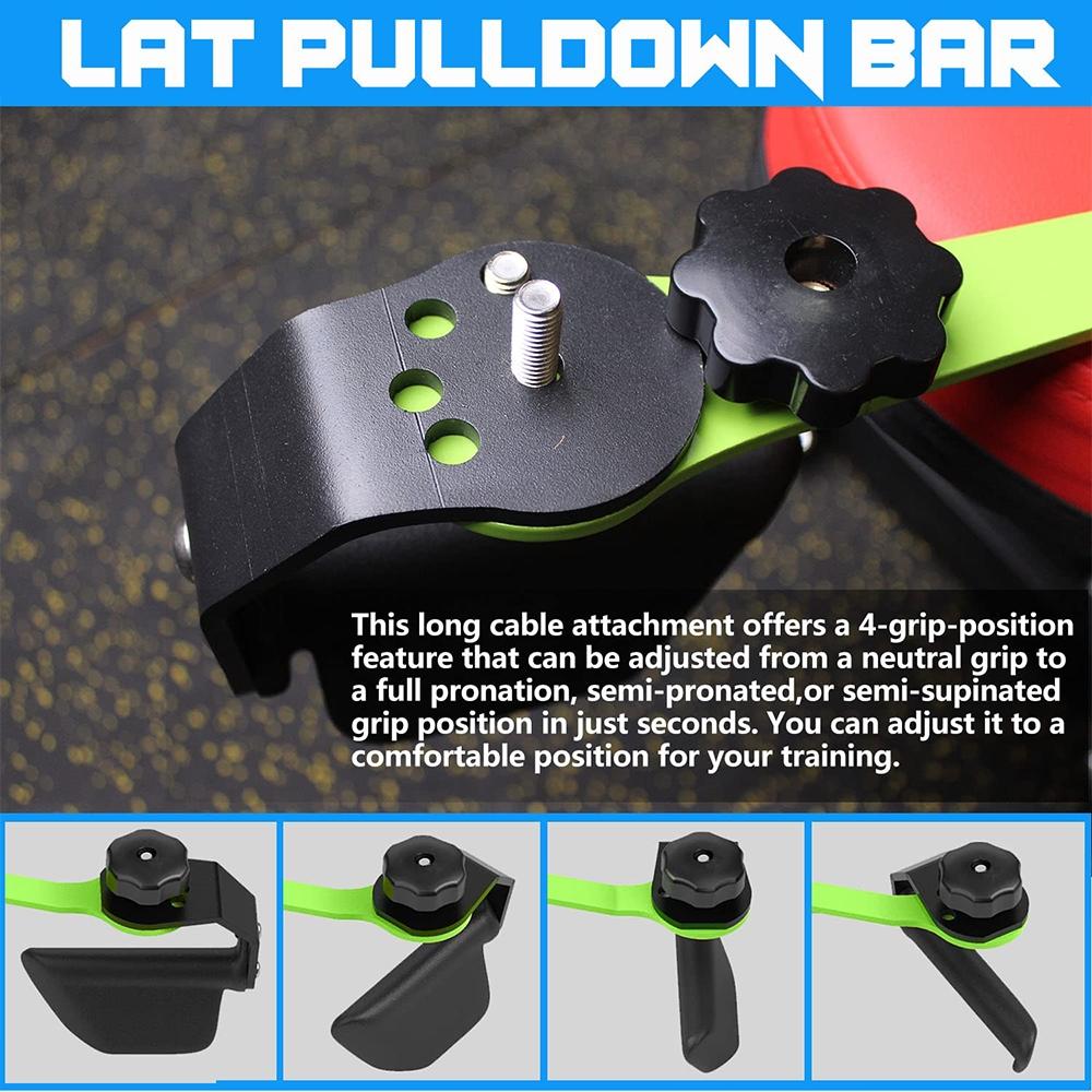 KORIKAHM Adjustable Lat Pull down Bar, Cable Machine Attachments for Gym, Home Gym Fitness T-bar Row Pulldown Attachments, Lat Pull Down Machine Wide Grip Neutral Grip Handle, Home Workout Equipment, Gym Accessories