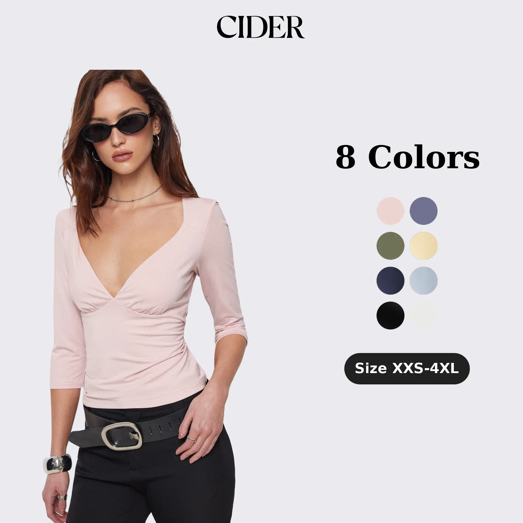 Cider Sweetheart Neck Ruched Modal Long Sleeve Tee SohoChic