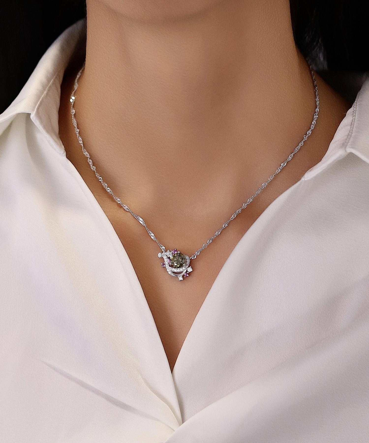 【Zodiac Pendant Necklace】Star Sign 1CT Synthetic Moissanite Zodiac Necklace 1.66mm Italian Rope Chain in 925 Sterling Silver Special Gift Package Birthday/AnniversaryGift for Women
