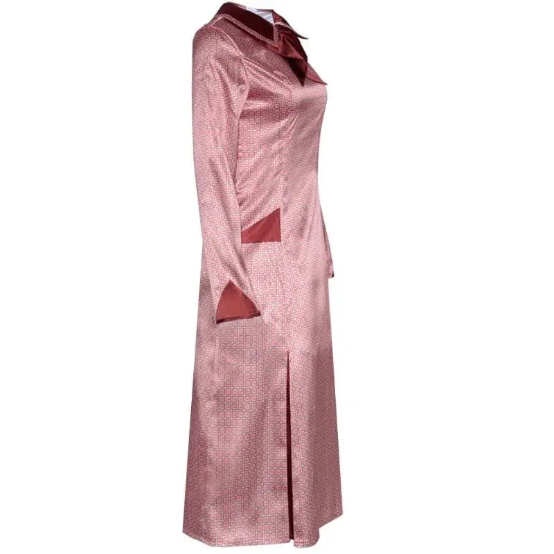 TV Fantasy Dolores Cosplay Umbridge Cosplay Costume Women Rose Pink A-line Long Sleeve Dress Halloween Carnival Disguise Outfit