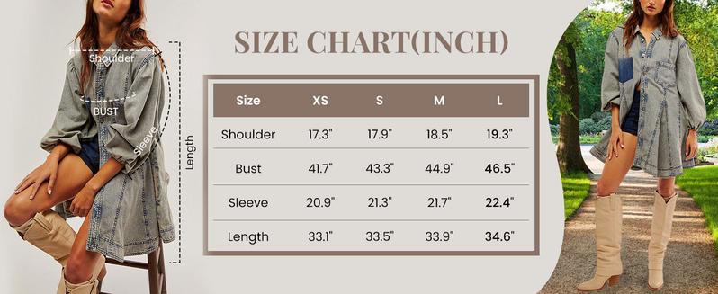 Naeduo Women's Denim Dress Long Balloon Sleeves Buckle A-line Ruffled Jeans Mini Doll Dress With Breast Pocket Summer Womenswear Naeduo Women's Denim Dress Long Balloon Sleeves Buckle A-line Ruffled Jeans Mini Doll Dress With Breast Pocket Summer Womenswear