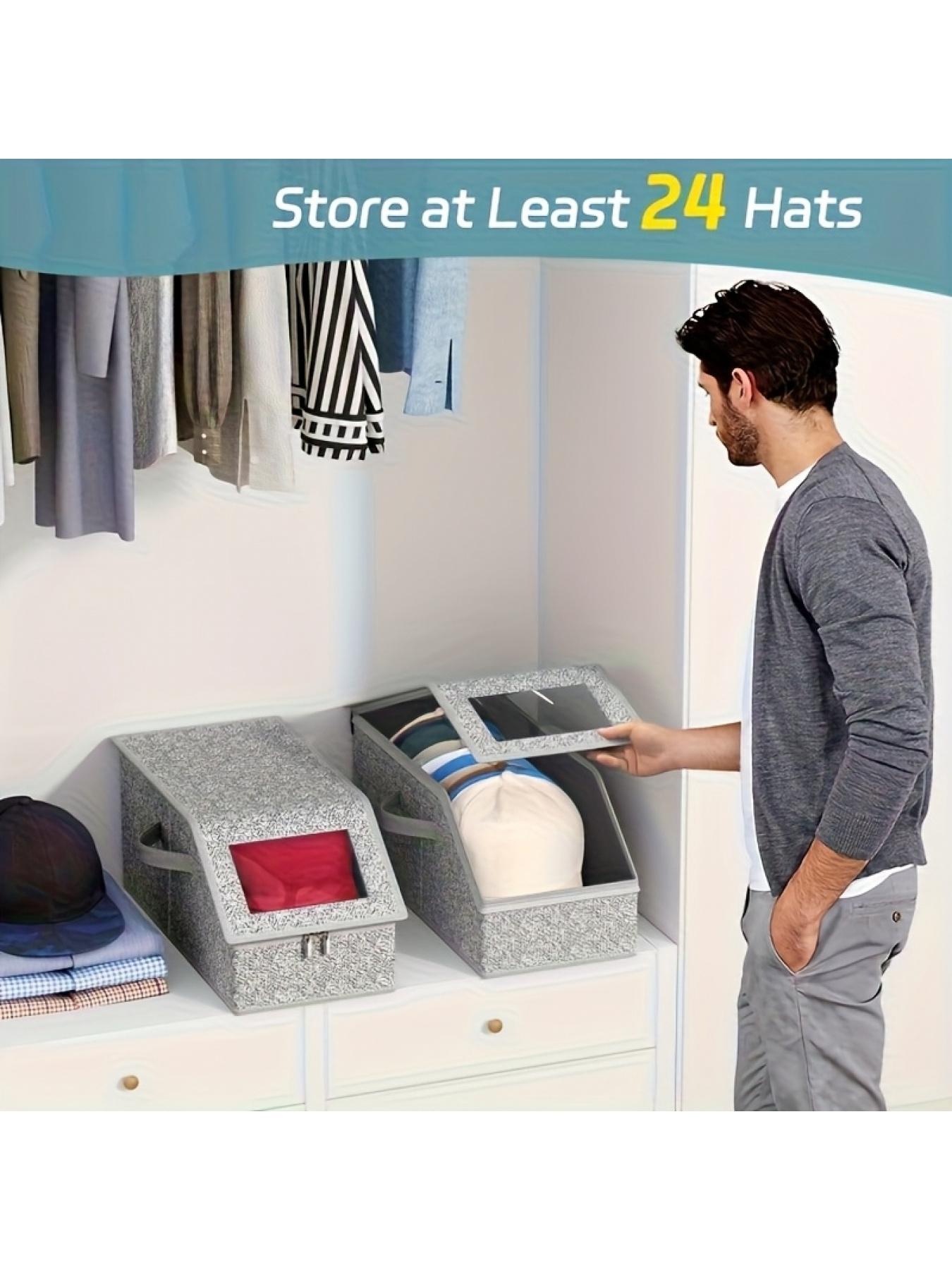 2 Pcs Large Capacity Foldable Storage Boxes with Dual Handles, Flip-Top Organizer Bins, Space-Saving, Sturdy Construction, Perfect for Storing Various Items