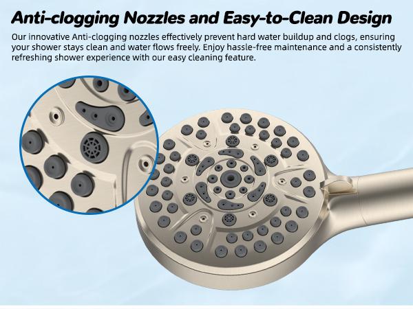 Hibbent Upgraded 13'' Shower Head Combo, High Pressure 5 Spray Rainfall Showerhead, 10 Spray Mode Handheld, All Metal Easy Reach 4-way Diverter with Pause Mode, 71'' Hose and Holder, Brushed Nickel