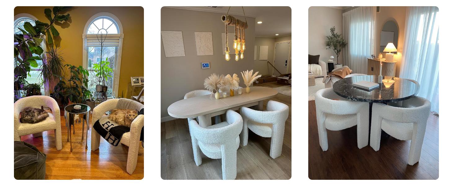 CHAIRUS Fully Assembled Barrel Dining Chair, Modern Sherpa Upholstered Accent Chairs with Arm, Open-back Side Armchair Comfy Makeup Vanity Chairs for Living Room, Kitchen RoomBedroom, Makeup, Small Spaces, Black