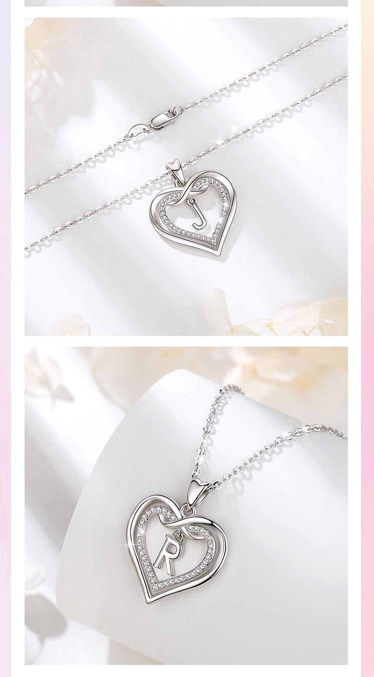 Elegant Captain Heart Initial Necklace with Cubic Zirconia, Personalized A-Z Alphabet Pendant, Delicate RoseGold Heart Jewelry for Women