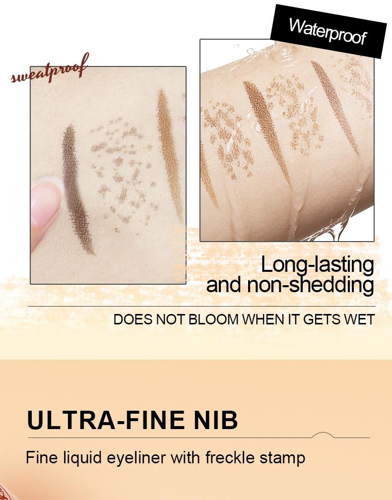 2-In-1 Dual Head Freckle Pen Eyeliner Liquid, Quick-Dry Waterproof Smudgeproof Pointed Pen, Realistic Fake Freckles Long-Lasting Design