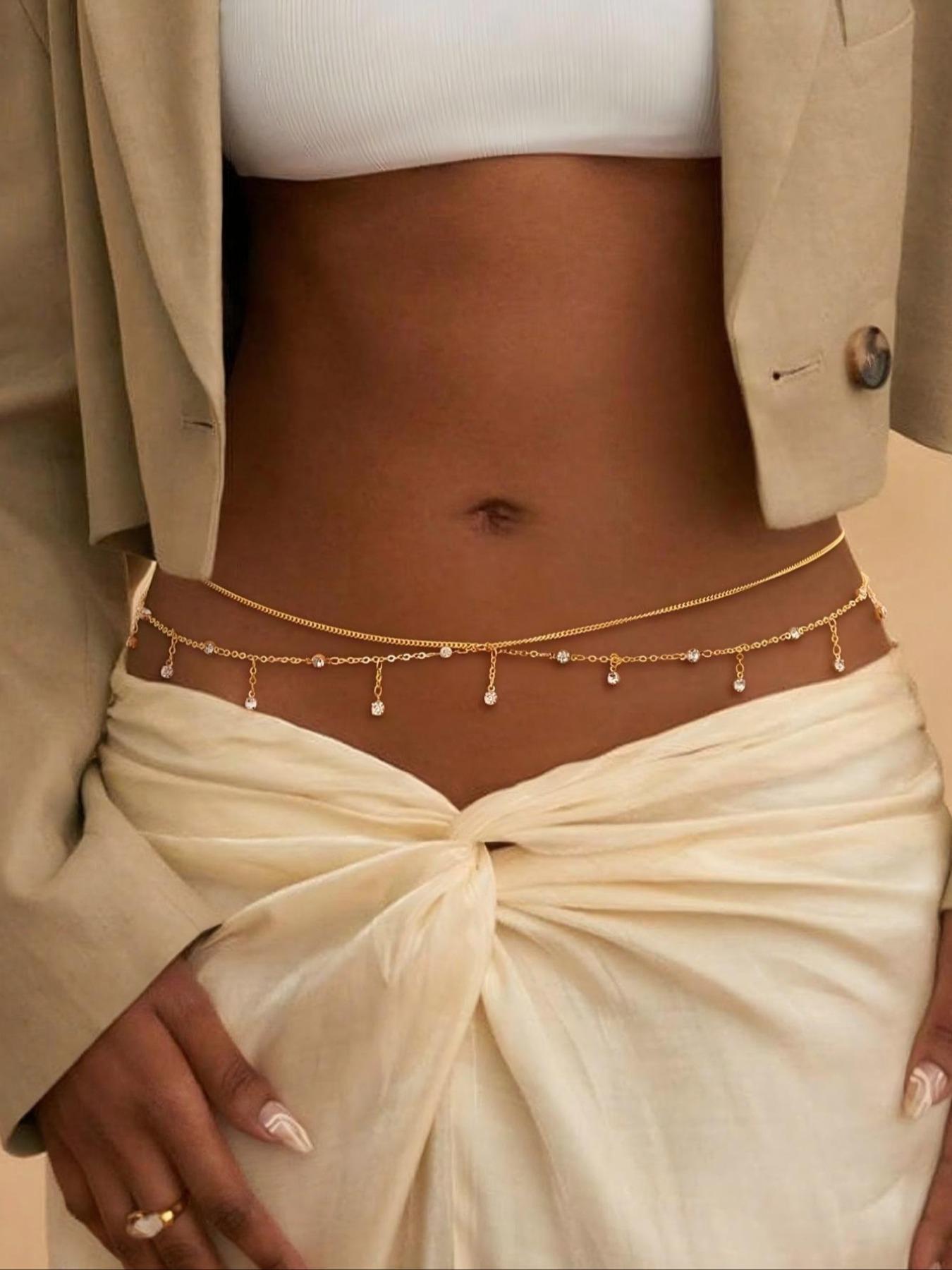 Multi-Layer Beaded Sexy Silver/gold Waist Chain, Waist Beads  display picture 2