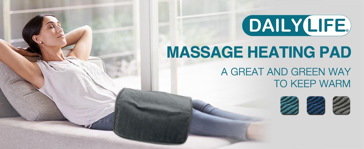 DailyLife Massage Heating Pad for Back Pain Cramps Relief 12"x24" Electric Heated Pad with 6 Heat Settings 4 Massage Modes Auto Shut-Off Machine Washable Warming Mat Gifts for Women Mother’s Day FathersDayGift DailyLife Massage Heating Pad for Back Pain Cramps Relief 12"x24" Electric Heated Pad with 6 Heat Settings 4 Massage Modes Auto Shut-Off Machine Washable Warming Mat Gifts for Women Mother’s Day FathersDayGift