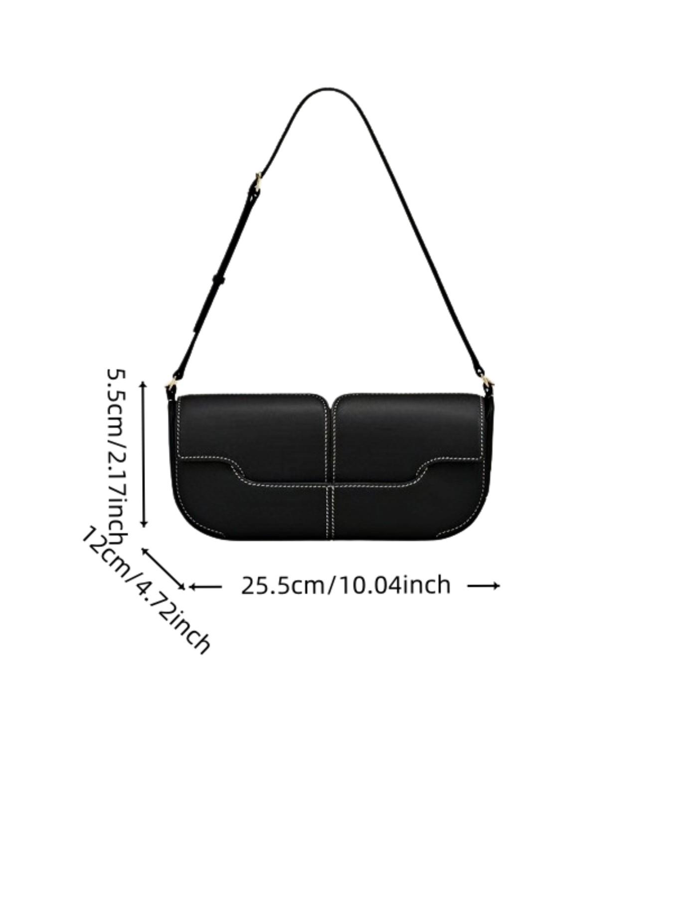Elegant Dark Leather Crossbody Bag, French Minimalist Single Shoulder Bag, Chic Noblewoman Versatile Fanny Pack