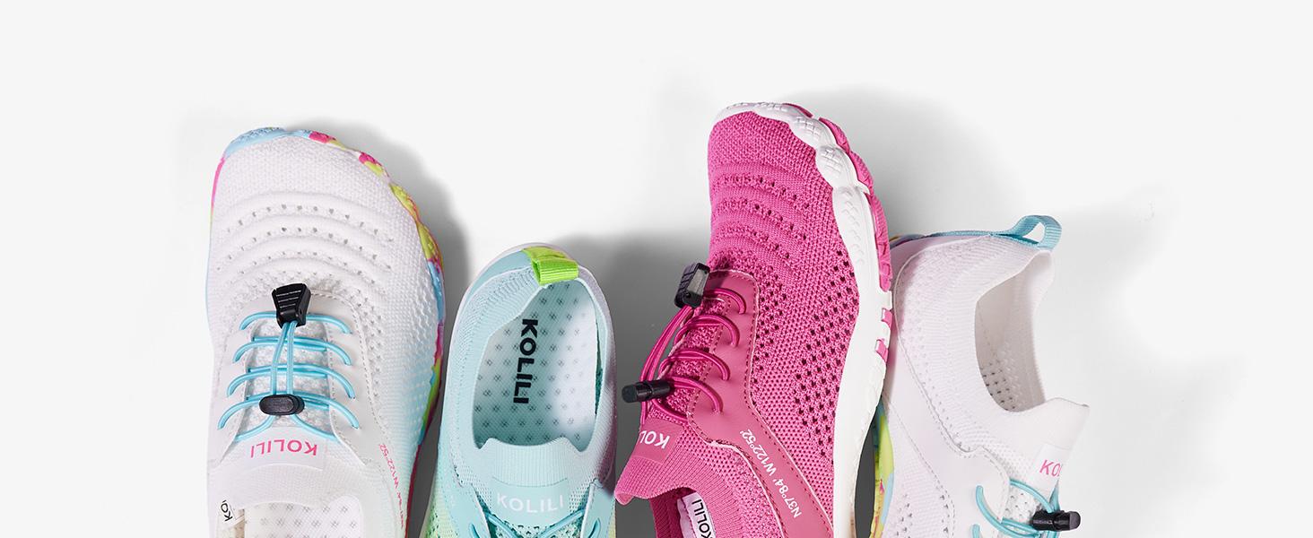 KOLILI Women Watershoes Quick Dry Aqua Shoes Barefoot for Beach Surf Hiking Pool Water Sports