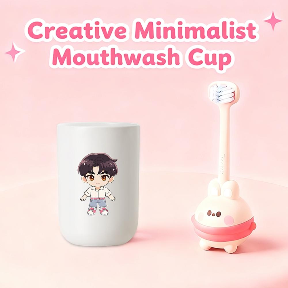 1pc mouthwash cup, cartoon pattern printing, durable bathroom toothbrush cup, wash cup, toothbrush holder, bathroom storage, bathroom water cup, brushing cup, Christmas Valentine's Day gift for students back to school (only cups are sold)