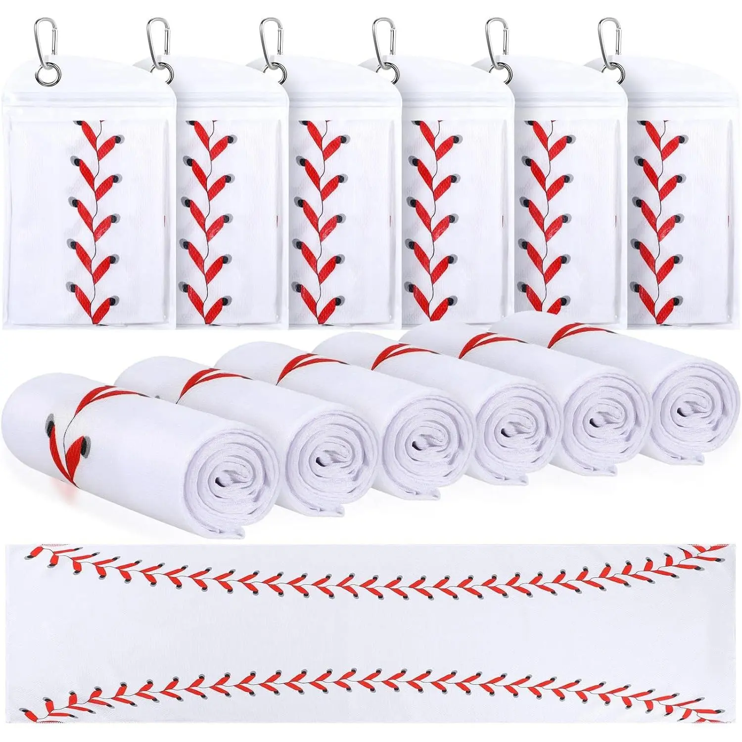 12 Pack Baseball Cooling Towels, Sports Towels with Bags, 40"x12" Breathable Chilly Towel, Microfiber Towel for Baseball Sport Team Gift