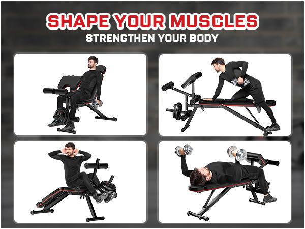 Bearbro 10 Positions Adjustable Weight Bench Workout Bench for Home Gym,Olympic Weight Bench Press for Full Body Workout 900lbs,Christmas gift Adjustable Home