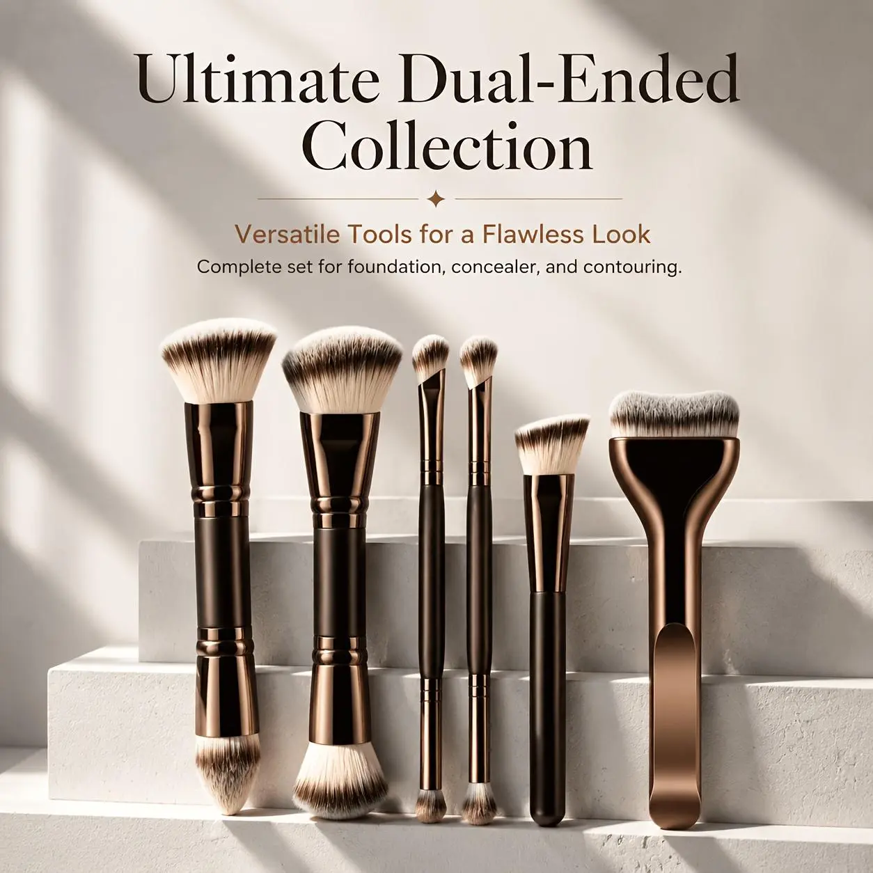 6PCS Makeup Brush Set, Makeup Brushes for Powder, Blush & Eye Makeup, Soft Bristle Cosmetic Brushes with ABS Handles, Multi-Use Beauty Tools for Everyday Makeup, Travel & Beginners