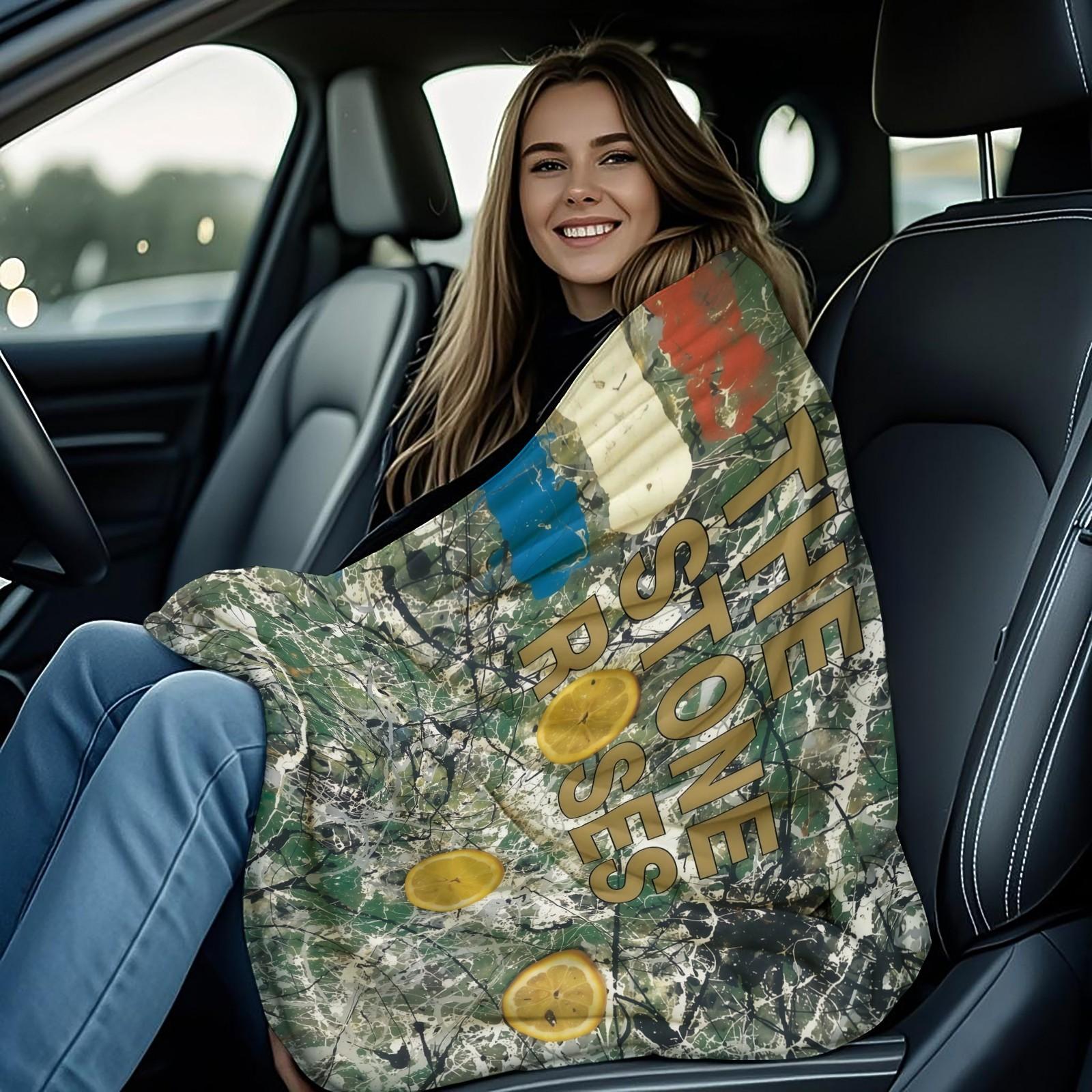 The Stone Roses Throw Blanket, 90s Britpop Indie Rock Band Cozy Fleece Blanket, Retro Music Album Cover Themed Blanket for Sofa Bed, Perfect Gift for Music Lovers & Rock Fans