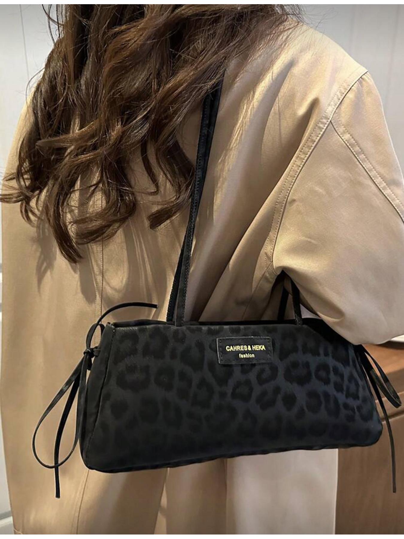 New Fashion Leopard Print Handbag for Party Outing Vacation Shopping Daily Use Coin Phone Storage Elegant Ladies Bag for Professional Women College Students Office Workers