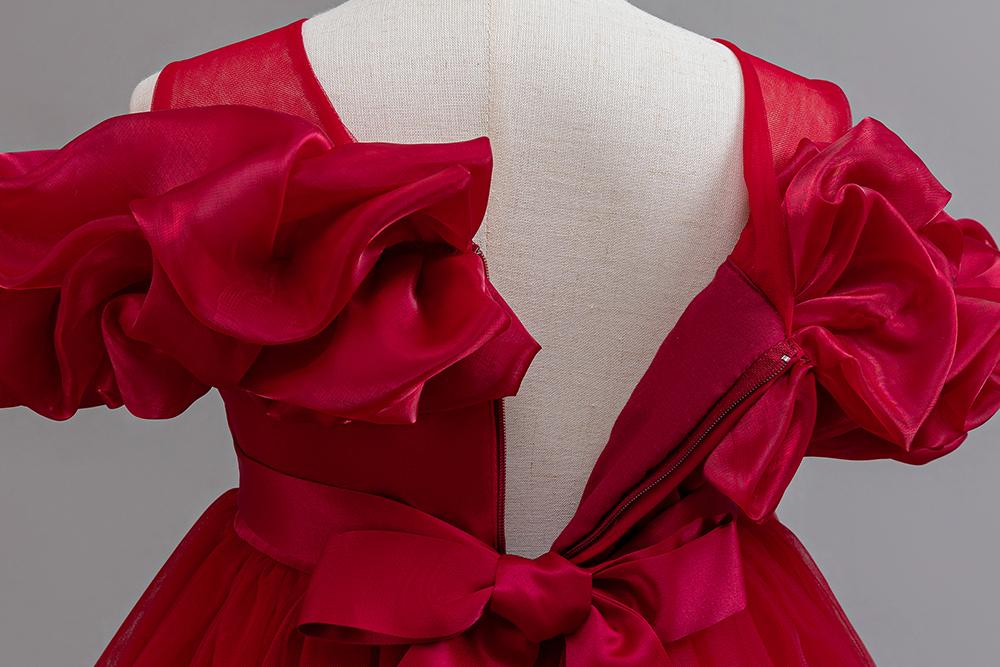 Girls Princess Dress Cloud Collar Tulle Gown with Train Birthday Party Flower Girl Christmas Pageant Puffy A-line Sparkle Luxury Custom Kids  Dress girl dress dress for girls girl  floral  dresses graduation dress kiddress elegant