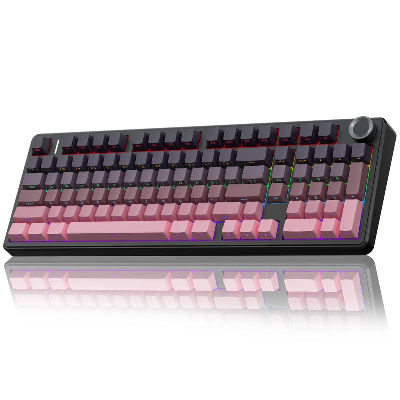 AULA F99 Pro Creamy Wireless Mechanical Gaming Keyboard with Knob Control, keyboard,Tri-Mode BT5.0/USB-C/2.4GHz Hot Swappable Custom Keyboard,Pre-lubed Linear Switches,Gasket Structure,RGB Backlit Computer PC accessories TikTokShopfalldealsforyou