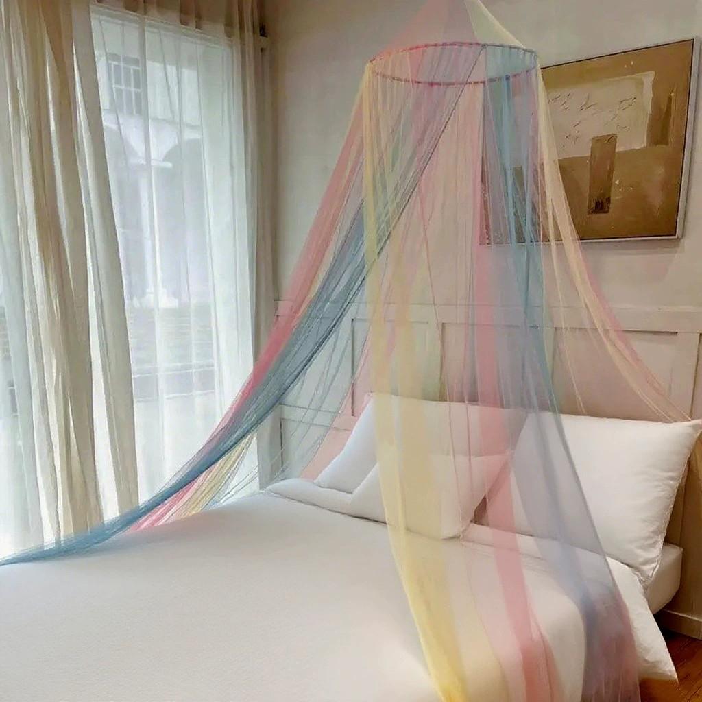 1pc Courtly Dome Mosquito Net, Indoor Twin Bed Ceiling Mosquito Net, Colorful No Installation, Summer Mosquito Screen Tent