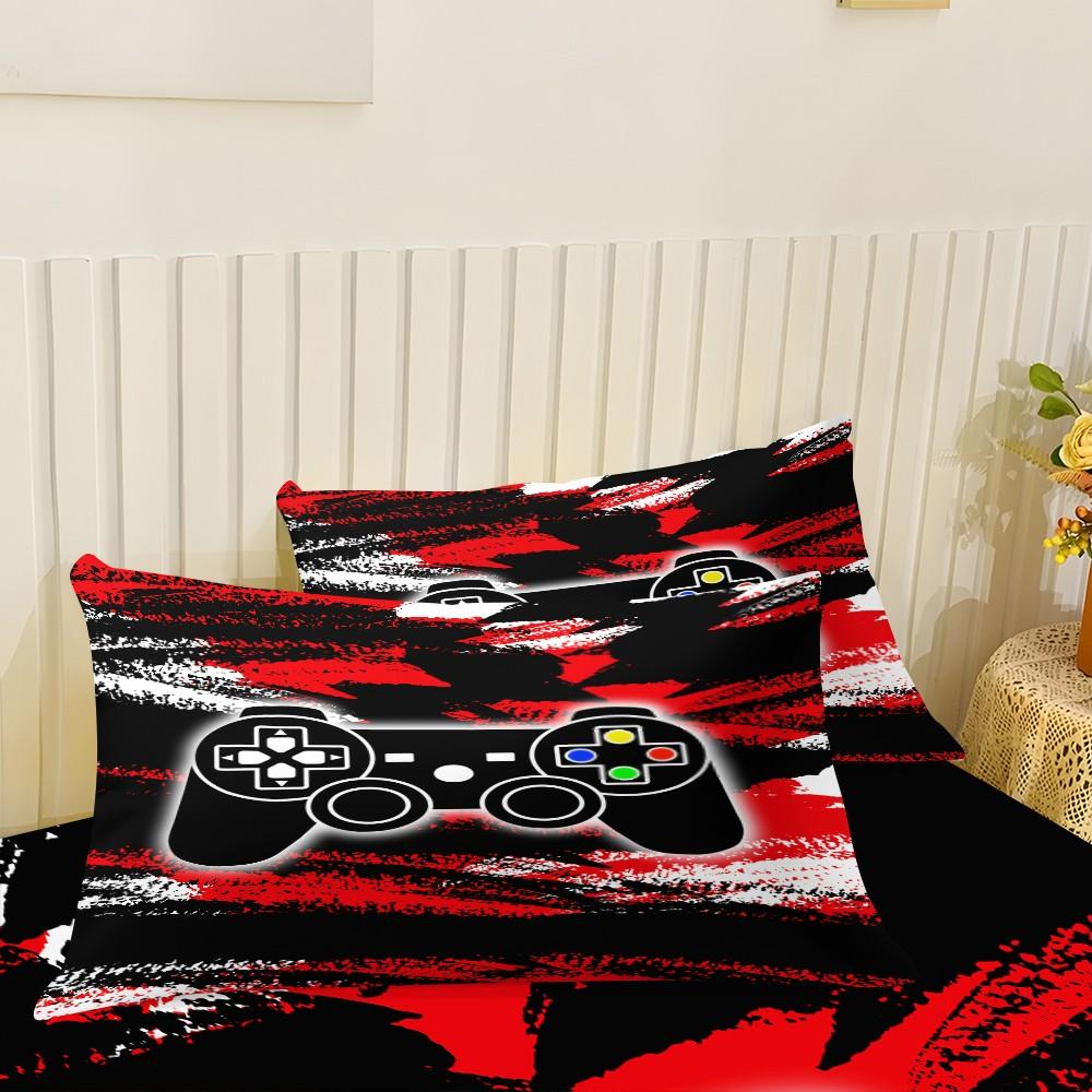 Gaming Controller Bed Sheet Set, High-Quality Fabric, All-Season Lightweight, Trendy Bedroom Linen, Comfortable Sleep, No Padding
