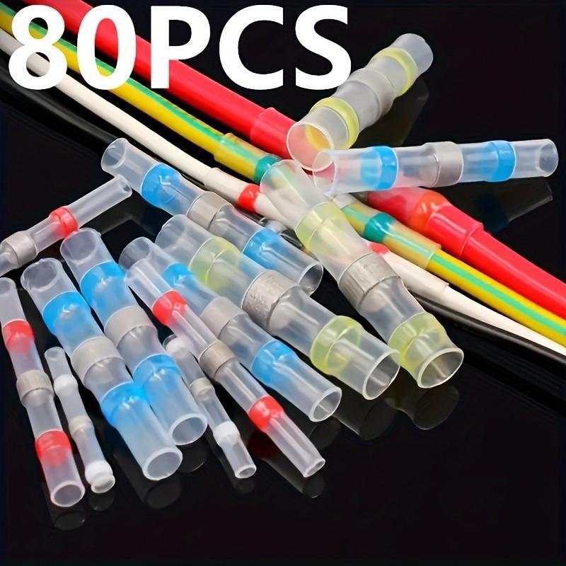 80pcs Weld Ring Heat Shrink Terminals, Equipment Connection Heat Shrink Tube, Insulated Wire Connector Terminal Set