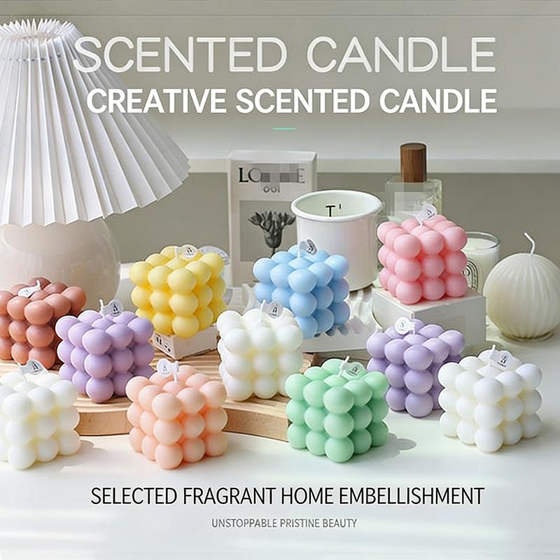 Aromatherapy Candle, Cube Shape, Romantic Decoration, Desktop Ornament, Handmade Atmosphere, Scented Candle, Gift for Expressing Love