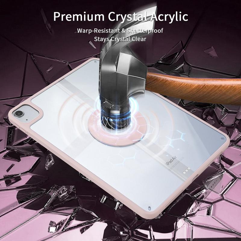 SPALLO Magnetic Spanish Ñ Keyboard Case for iPad A16 11th, 10th Generation, Compatible with iPad Pro M5 2025 & iPad Air 7th 2024, 6th, 5th, 4th Gen - 360 Rotatable Detachable Portable Keyboard - Backlit Wireless Español Keyboard Case with Mouse