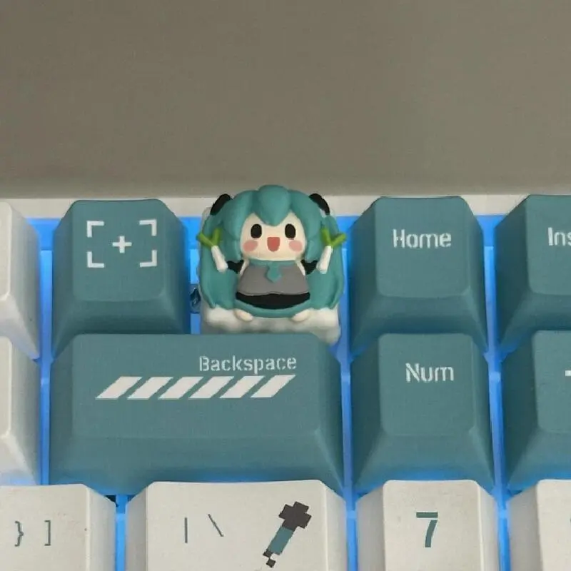Vocaloid Miku Rin Len Twins Lobo Kawaii Keycap Anime Character Merchandise Keyboard Accessories Esc Replacement Single Keycaps