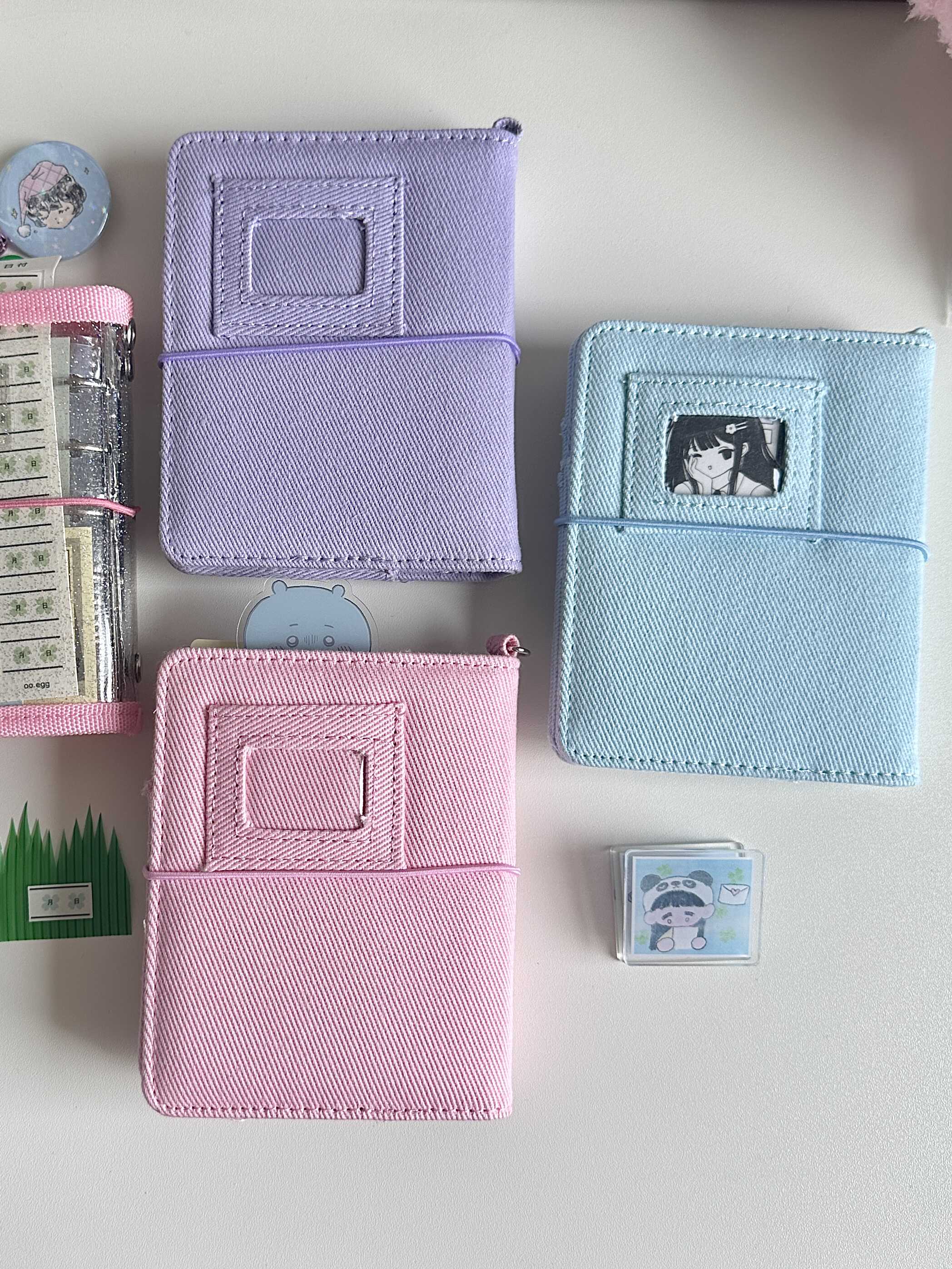 Original ooegg Denim Heart M5 Binder Kpop Photocard Holder with Elastic Band Photo Card Collection Book Idol Photo Album m5 다이어리