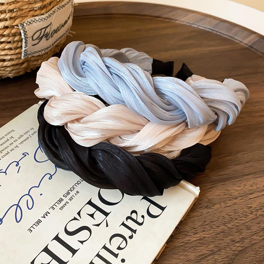 Korean Style Pleated Headband for Women, Wide Headband with Textured Fabric, Soft Stretch Hair Band, Stylish Hair Accessories for Washing Face, Skincare, Makeup, Everyday Wear
