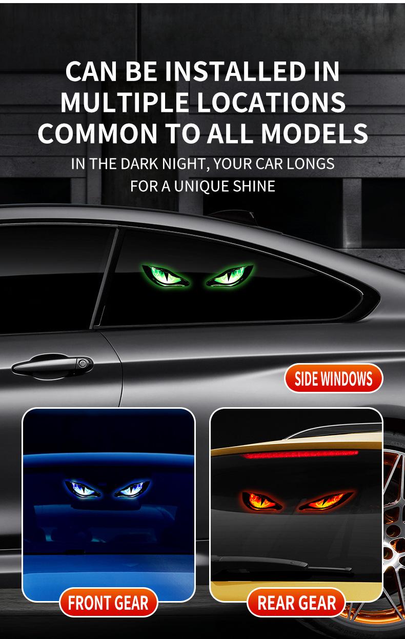 Demon Eye Car LED Atmosphere Light, Wireless Lamp with Dynamic RGB Colors & Easy Suction Mount, Solar & Type-C Rechargeable for a Bold Look on Cars, SUVs, Trucks, Car Interior Accessories tiktokshopbacktoschool