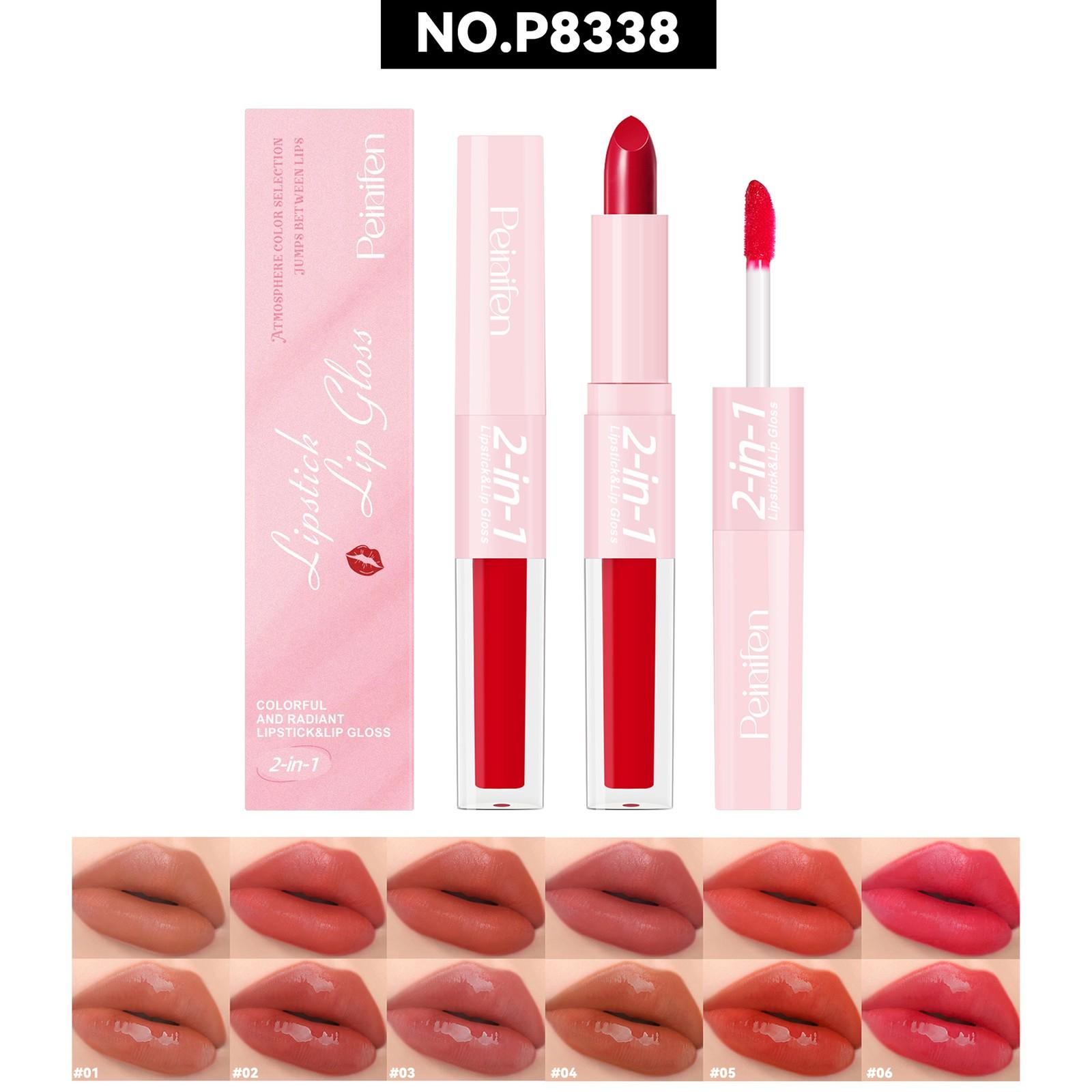 2in1 Matte Lip Gloss & Lipstick, Waterproof Long-Lasting, 6 Colors, 24-Hour Wear, Easy Application, All Skin Types, Perfect Gift