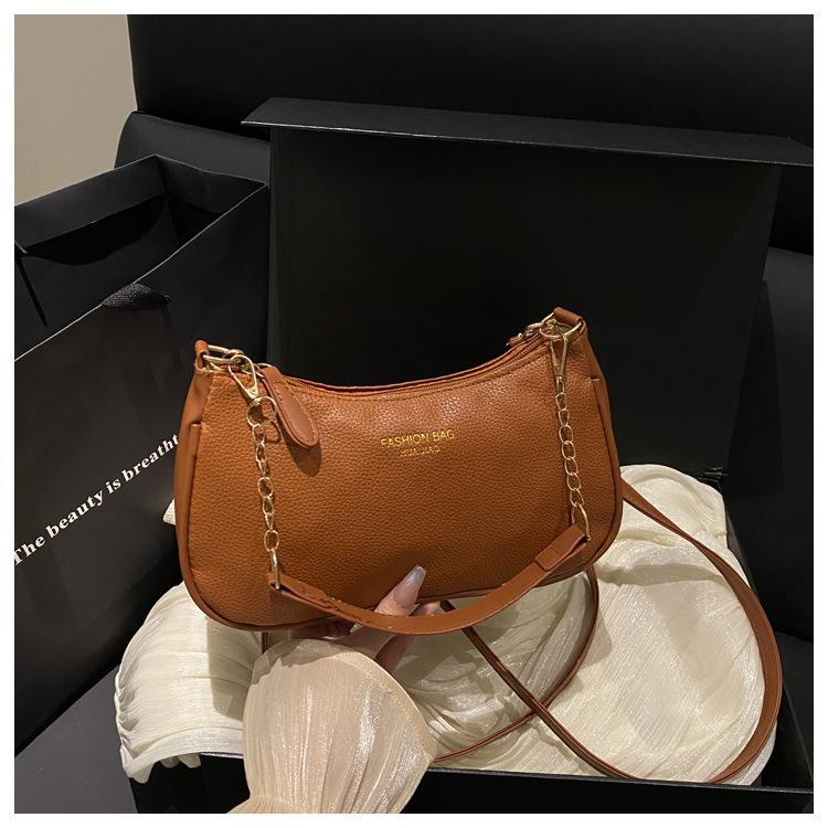 Women's Viral Cherry Charm Synthetic Baguette Bag - Cute Mini Shoulder Bag with Gold Chain, Ideal for Brunch, Date Night, Crossbody Daily Use
