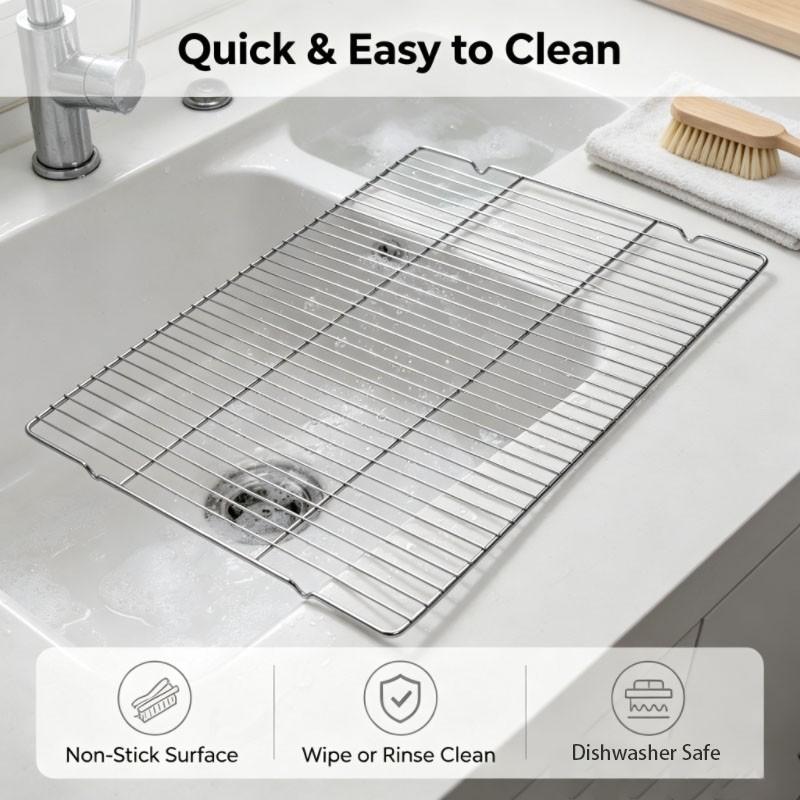 Two-Piece Thick Stainless Steel Baking Cooling Rack, Holiday Cookie Cake Turkey Rack, Christmas Thanksgiving Easter Baking Tool, Oven Grill Dual-Use Commercial Home Multifunctional Storage Rack, Bakeware