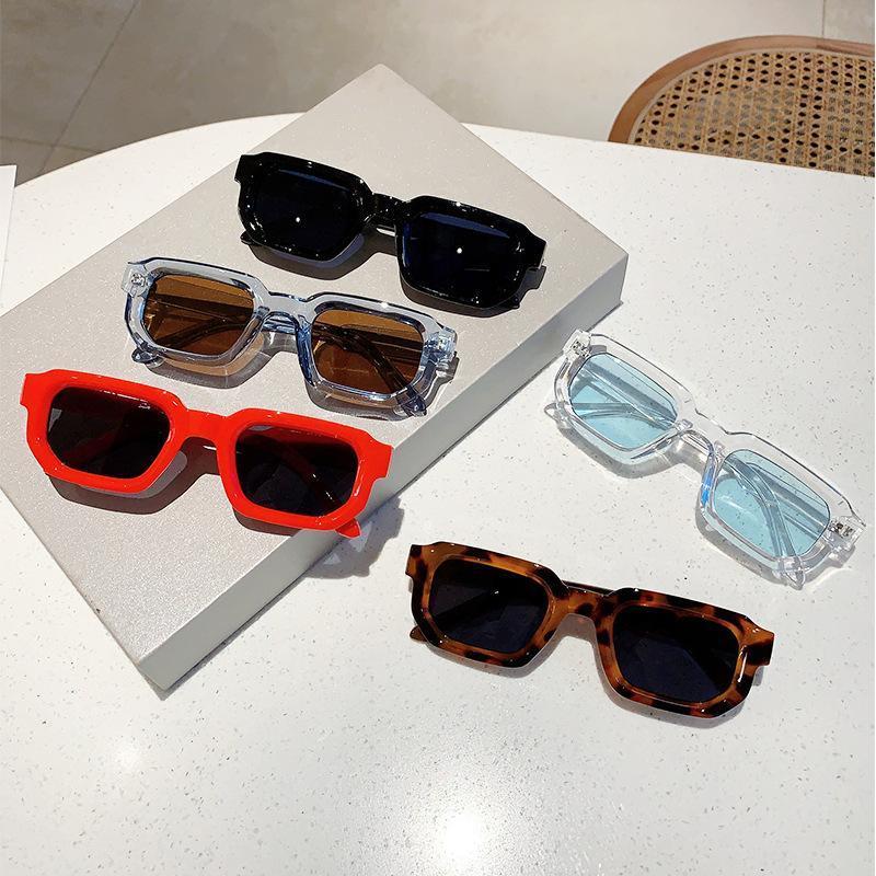 Unisex 6-Piece Retro Rectangle Sunglasses, Classic UV400 Protection Eyewear, Fashion Accessories, Ideal Gifts for Him, Female Vacation Essentials