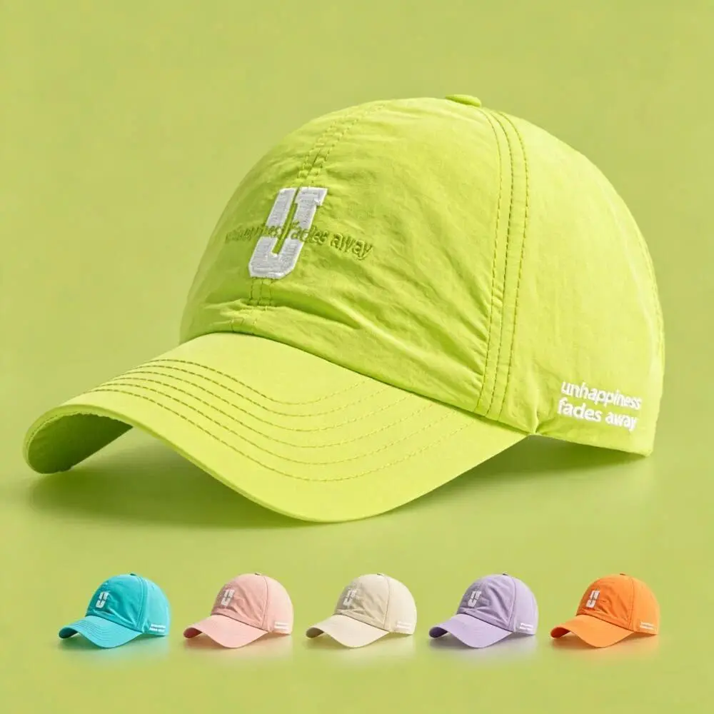 Baseball Cap Curved Brim Mesh Waterproof Embroidery Letter Hat for Men Women Outdoor Running Cycling Korean Fashion Sport Cap