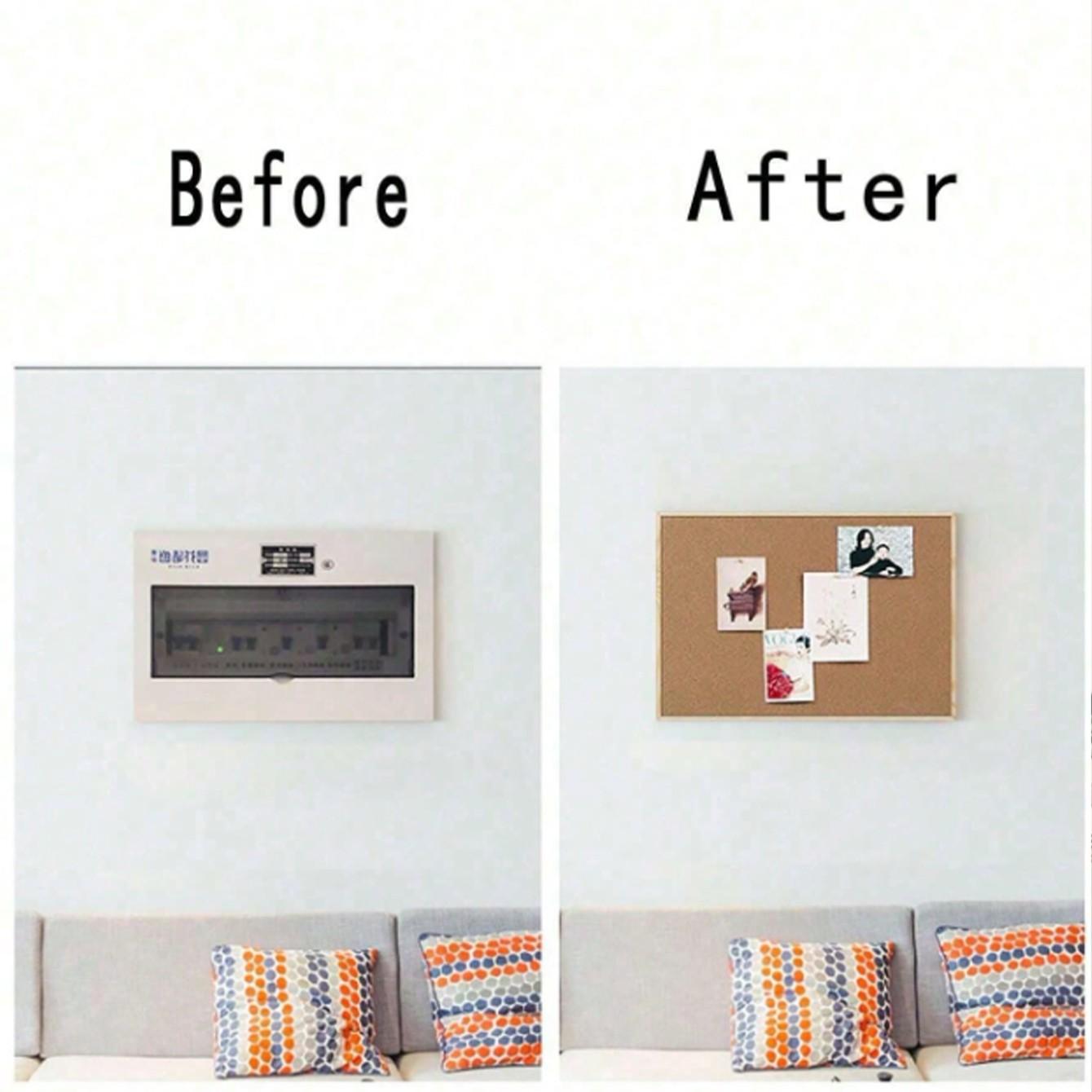 Wooden Frame Cork Board, Decorative Memo Board for Office and Home, Wall Decoration for Classroom, Message or Vision Board for School and Family