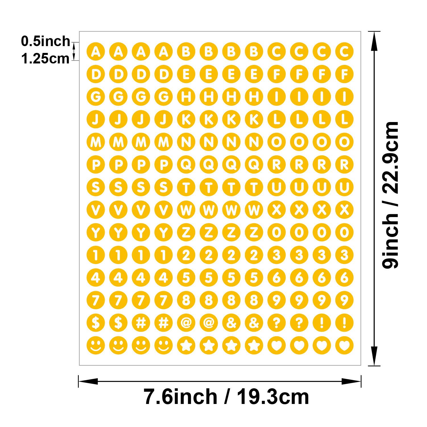 Colorful Round Alphabet Stickers Set, 6 Sheets/sheet, Waterproof 0.5-Inch Letters & Numbers, Ideal for Scrapbooking, Journaling, DIY Projects
