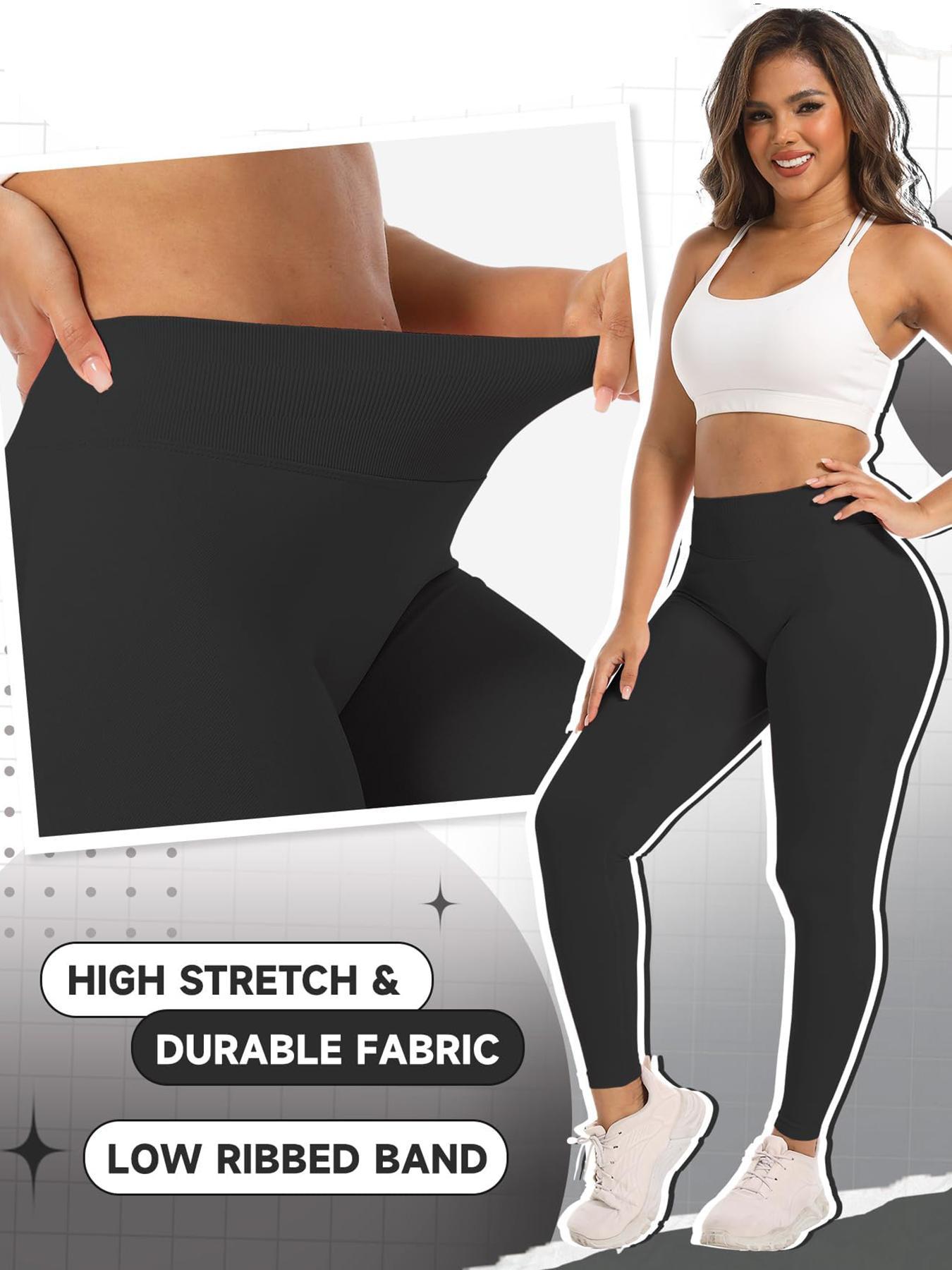 2-piece women's seamless peach-shaped high-waisted yoga leggings with hidden buttock-lifting design High-waisted waist-cinching fitness training sports running leggings Tight-fitting breathable athletic base layer leggings Skinny Yoga Bottoms